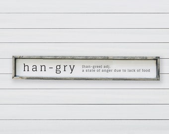 Farmhouse Sign | Hangry Sign | Farmhouse | Housewarming Gift | Farmhouse Home Decor | Kitchen Sign | Housewarming Gift | Kitchen Wall Decor