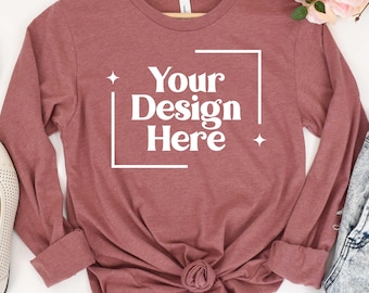 Bella Canvas® Long Sleeve Shirt, Unisex Jersey Long Sleeve Tee 3501, Long Sleeve Soft Cotton Shirt, Customizable