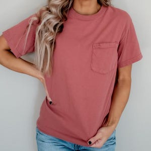 Comfort Colors® Pocket Shirt, Short Sleeve Soft Cotton Shirt, Garment-Dyed Heavyweight Cotton Tee