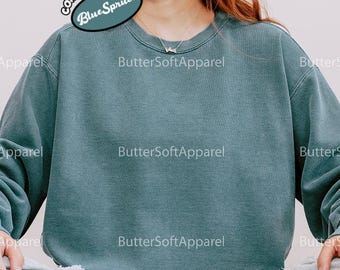 Comfort Colors® Crewneck 1566 Shirt, Crewneck Cotton Shirt, Garment-Dyed Heavyweight Cotton Sweater, Blank or customizable comfort colors®