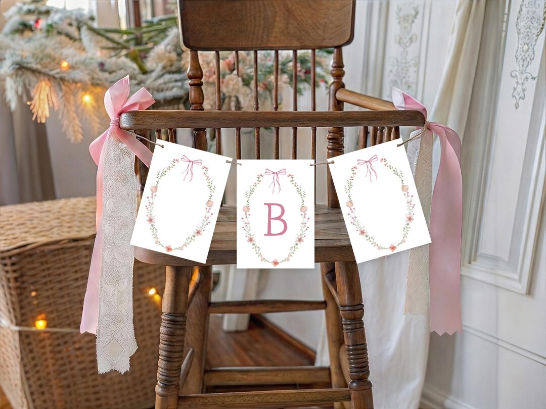 Wildflower Birthday Banner Template, Editable Floral Bunting, Printable ...