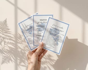 Fresh off the Market Activity Card, Blue Watercolor Vegetable Bridal Shower Game, Garden Party Wedding Activity, Editable DIY Template, D60