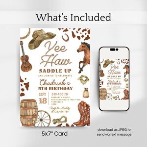 Cowboy Rodeo Birthday Invitation, Retro Wild West Ranch, Little Cowboy ...