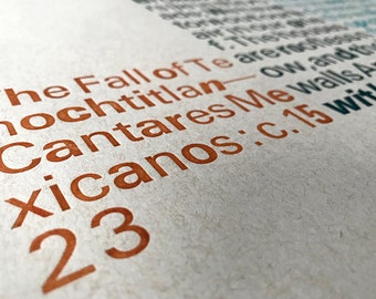 Letterpress Poster of the Fall of Tenochtitlan Poem