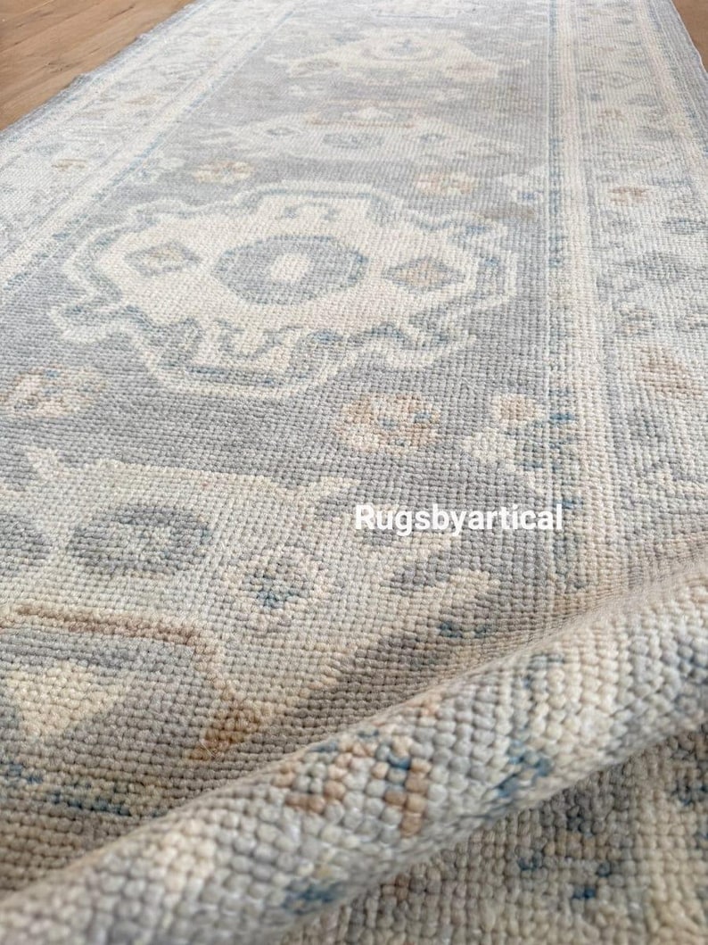 Turkish Oushak Runner Beige Grey 3x16 2.5x10 Turkish Rug Antique ...