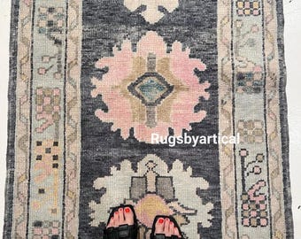 3x10 Turkish Runner Oushak Blue Cream 2.5x10 Turkish Rug Antique Handmade Wool Rug Contemporary Hand Knotted Rug Any Size Made to Order