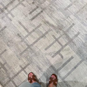 Nuovo modello di tappeto Oushak grigio tenue 8x10 9x12 tappeto turco moderno di design antico tappeti fatti a mano in lana per soggiorno per camera tappeti annodati a mano