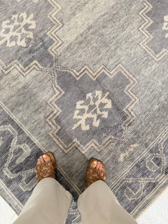 Unique Oushak Rugs, Grey 9x12 10x14 Turkish Rug Handmade Wool Area Rug Living For Room, Bedroom Rug Contemporary Antique Hand Knotted Rug
