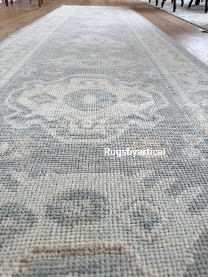 Turkish Oushak Runner Beige Grey 3x16 2.5x10 Turkish Rug Antique ...