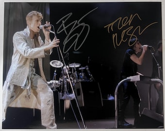 8x10-Foto, signiert von David Bowie und Trent Reznor