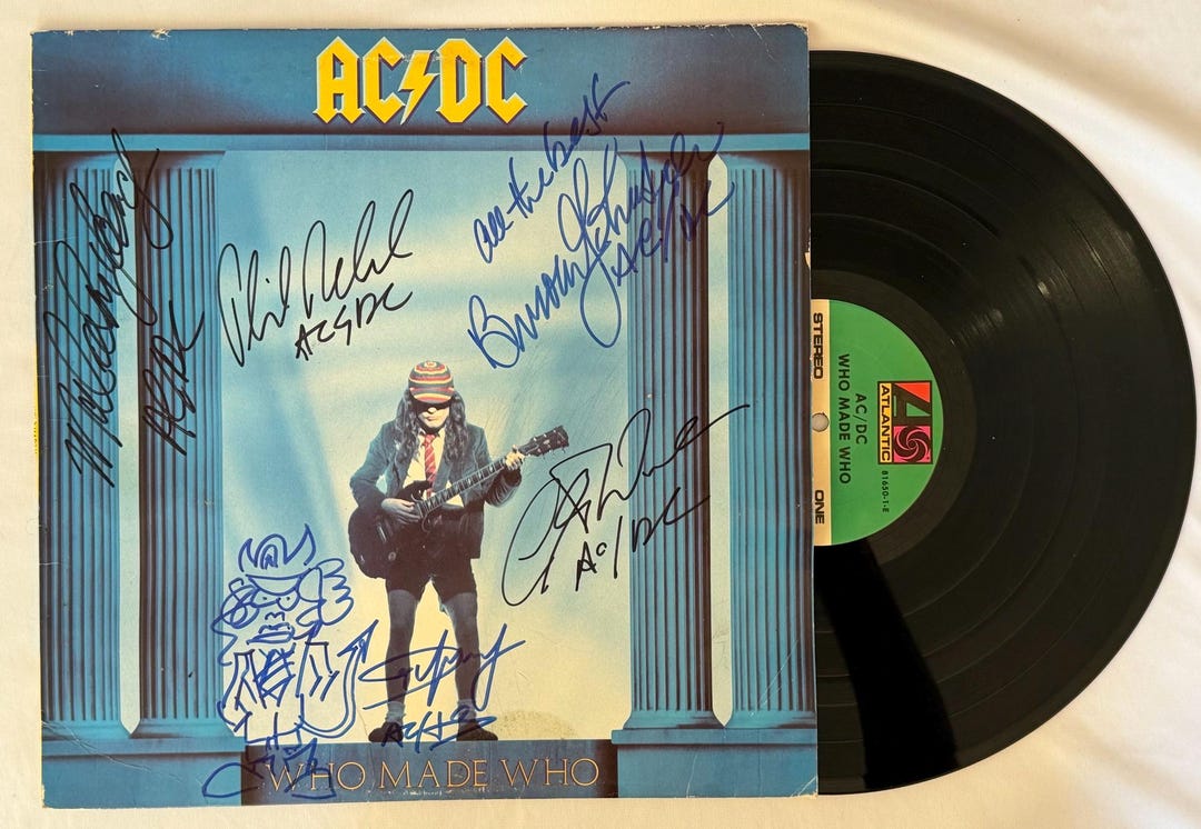 The Who Made Who LP Album Signed by the Band AC/DC - Etsy