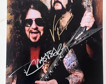 8x10-Foto, signiert von Dimebag Darrell Abbott und Vinnie Paul