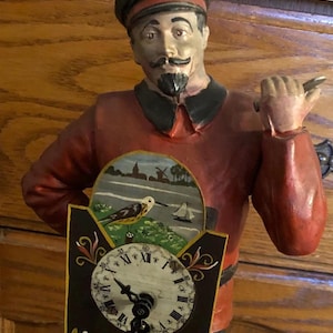 Vintage Cast Iron  Wind Up Clock Man