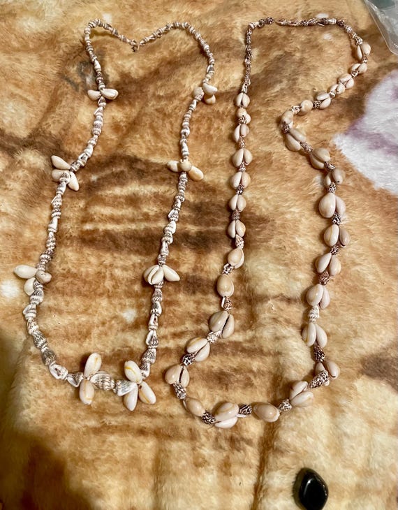 Vintage Handmade Cowrie Shell Neckace. Choice of One.