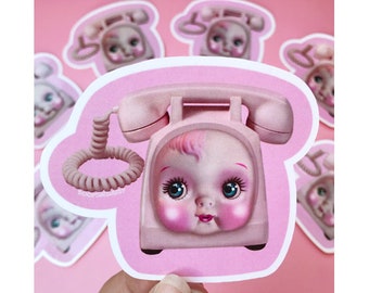 boopsiedaisy vintage telephone doll vinyl sticker