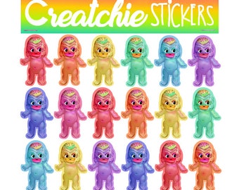 RAINBOW Creatchie baby sticky poos lake monster stickers