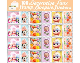 100 DECORATIVE kewpie STAMP boopsie stickers custom kitschy cute
