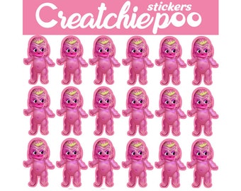 PINK Creatchie baby sticky poos lake monster stickers