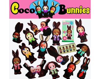 kewpie stickers cute chocolate bunny babies boopsiedaisy sticky poos
