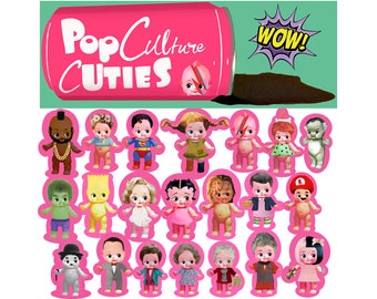 kewpie pop culture stickers cute big eye dolly baby boopsiedaisy sticky poos