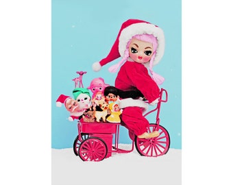 santa doll print 5 x 7 All I Want For Kitschmas