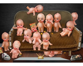 kewpie print 5 x 7 COUCH POTATOES