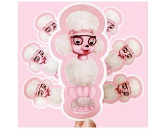 boopsiedaisy pink poodle vinyl sticker