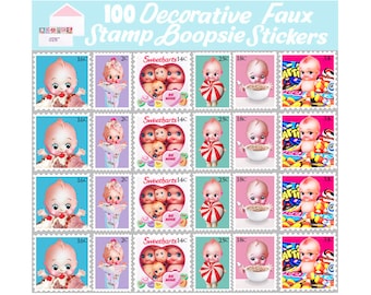 100 DECORATIVE BOOPSIE STAMP stickers custom kitschy cute