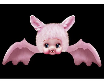 kewpie bat print 5 x 7 BETTY BAT