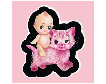 boopsiedaisy kitty ride kewpie doll vinyl sticker