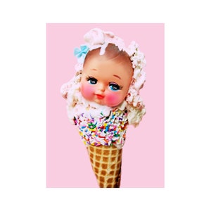 ice cream doll print 5 X 7 CHILLY LILY