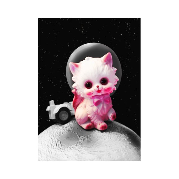 space kitten print 5 x 7 FUR FUR AWAY