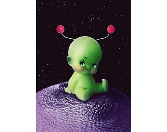 kewpie alien print 5 x 7 PLANET KEWPITER