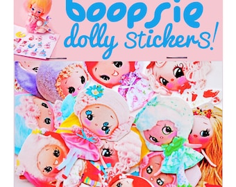 stickers cute big eye girl boopsiedaisy doll stickers