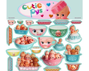 kewpie pyrex stickers cute big eye dolly baby boopsiedaisy sticky poos