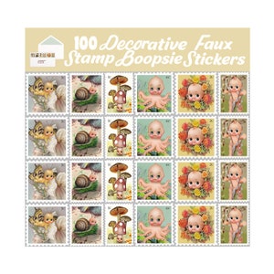 100 DECORATIVE kewpie STAMP boopsie stickers custom kitschy cute