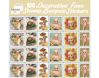 100 DECORATIVE kewpie STAMP boopsie stickers custom kitschy cute