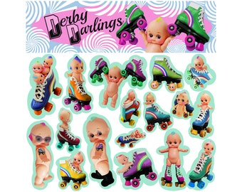 kewpie stickers cute big eye roller derby babies boopsiedaisy sticky poos