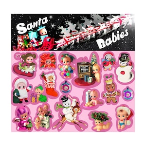 kewpie christmas stickers cute big eye dolly baby boopsiedaisy sticky poos image 1