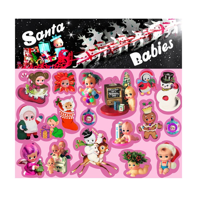 kewpie christmas stickers cute big eye dolly baby boopsiedaisy sticky poos image 1