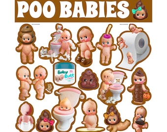 kewpie bathroom stickers cute big eye dolly baby boopsiedaisy sticky poos
