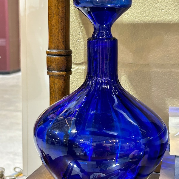 Cobalt Blue Decanter Etsy