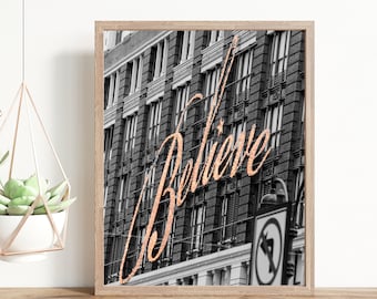 Believe photo, Religious art, Macys Believe sign,  New York City photo, Believe print, Believe art, Christmas art, Macys Christmas