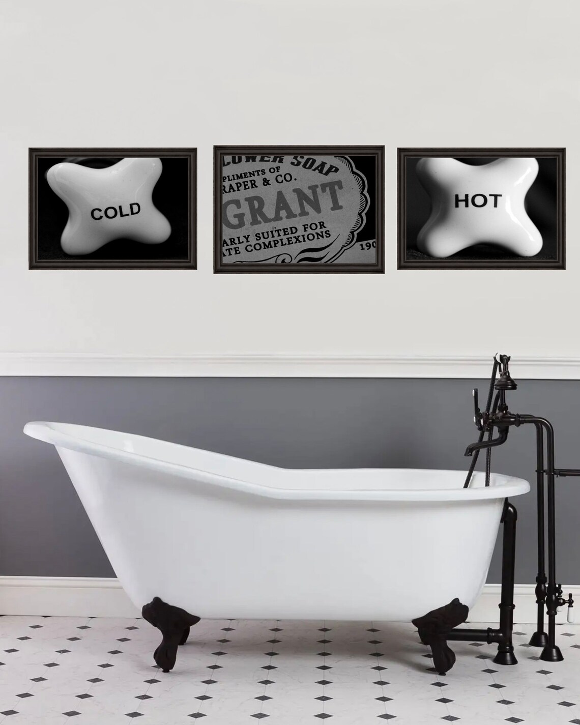 Bathroom Decor Bathroom Wall Art Black White Photos Black - Etsy