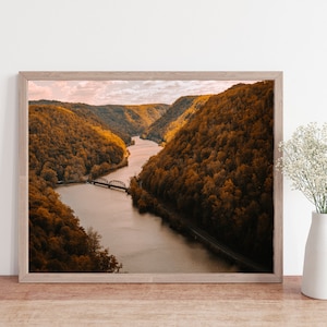 Mountain river art, Mountain photo, rural photo, rustic art, autumn wall art, rustic landscape, West Virginia art, river art, mountain print