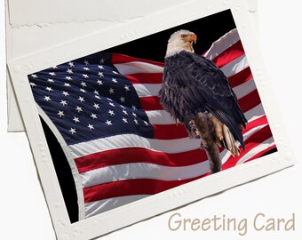 USA flag stationary, military gift, patriotic card, patriotic stationary, Americana card, USA card, American Flag card, bald eagle card