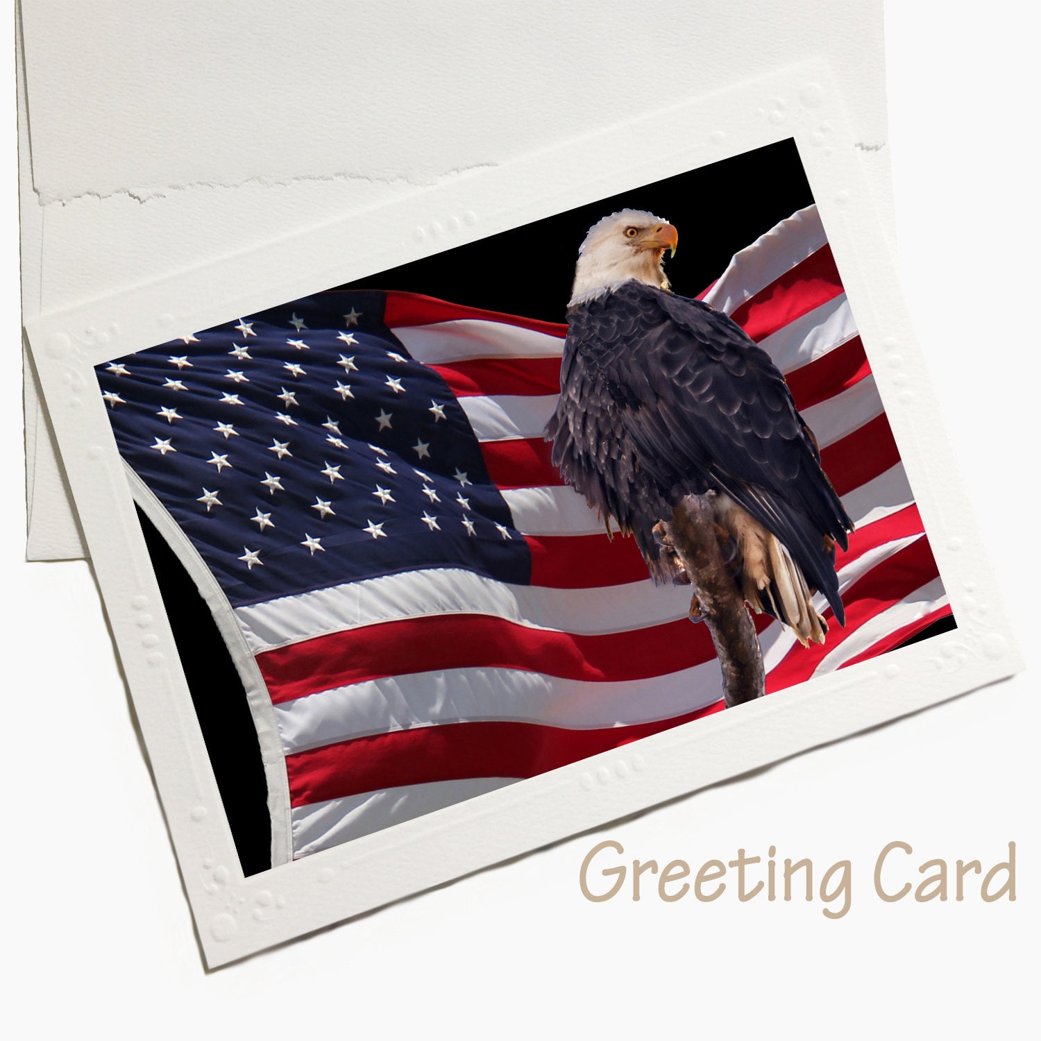 Personalized Eagle with Flag Memorial Photo Frame for 4x6 photo 