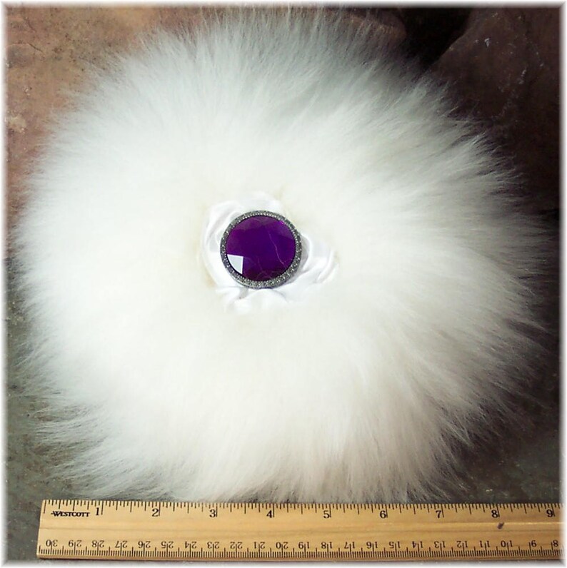 Powder Puff with Purple Crystal Handle Extra Large Merino Etsy