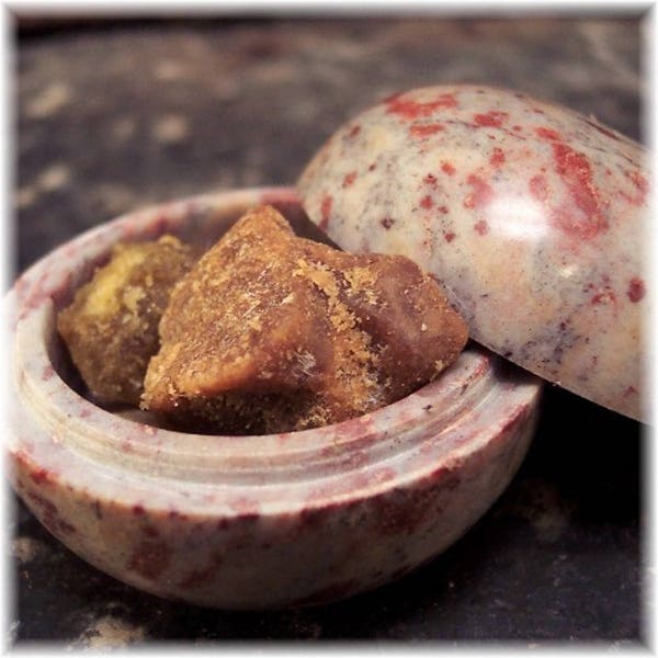 Sacred Amber Resin Nuggets in Soapstone Vessel, 5 grams of Amber Resin, One Jar with Sacred Amber