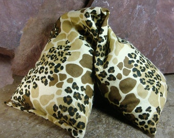 Animal Print Flannel Heat Pack, Microwave Cherry Pit Heat Pad Self Care for Neck